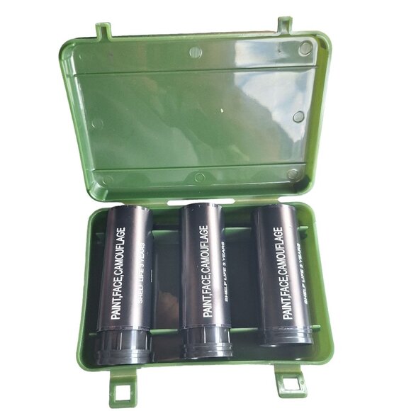 Football Camouflage Face Paint Sticks Black Set 3 Case‎ Anti Reflective - Picture 1 of 5